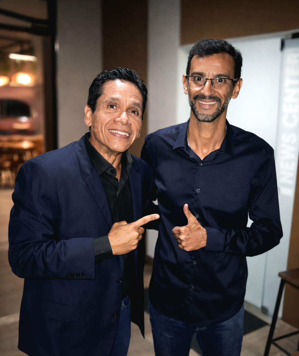 Blogueiro visita a Band Bahia, acompanha Brasil Urgente e declara apoio político a Uziel Bueno