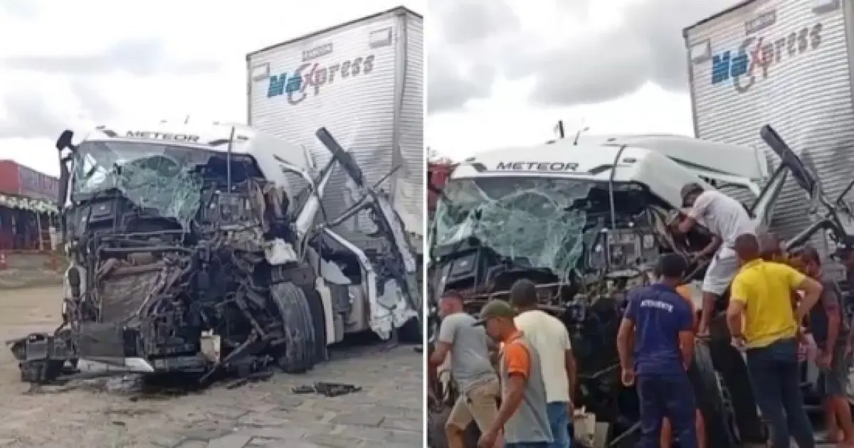 Motorista fica preso às ferragens de carreta após colisão entre Jaguaquara e Jequié