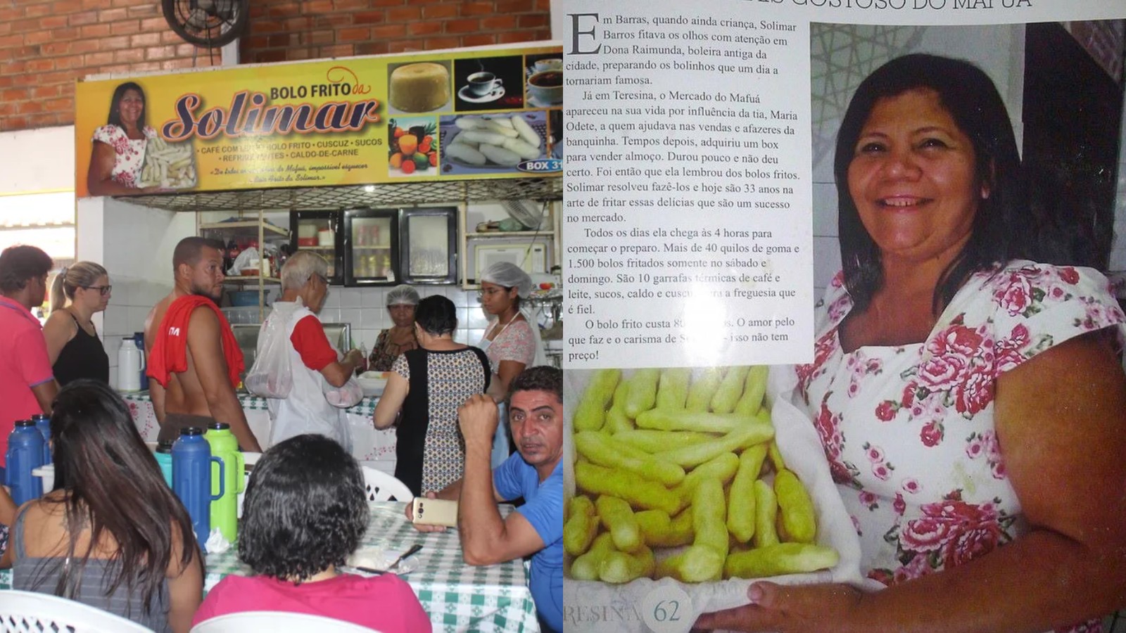 Morre 'Solimar do bolo frito', do Mercado do Mafuá, em Teresina