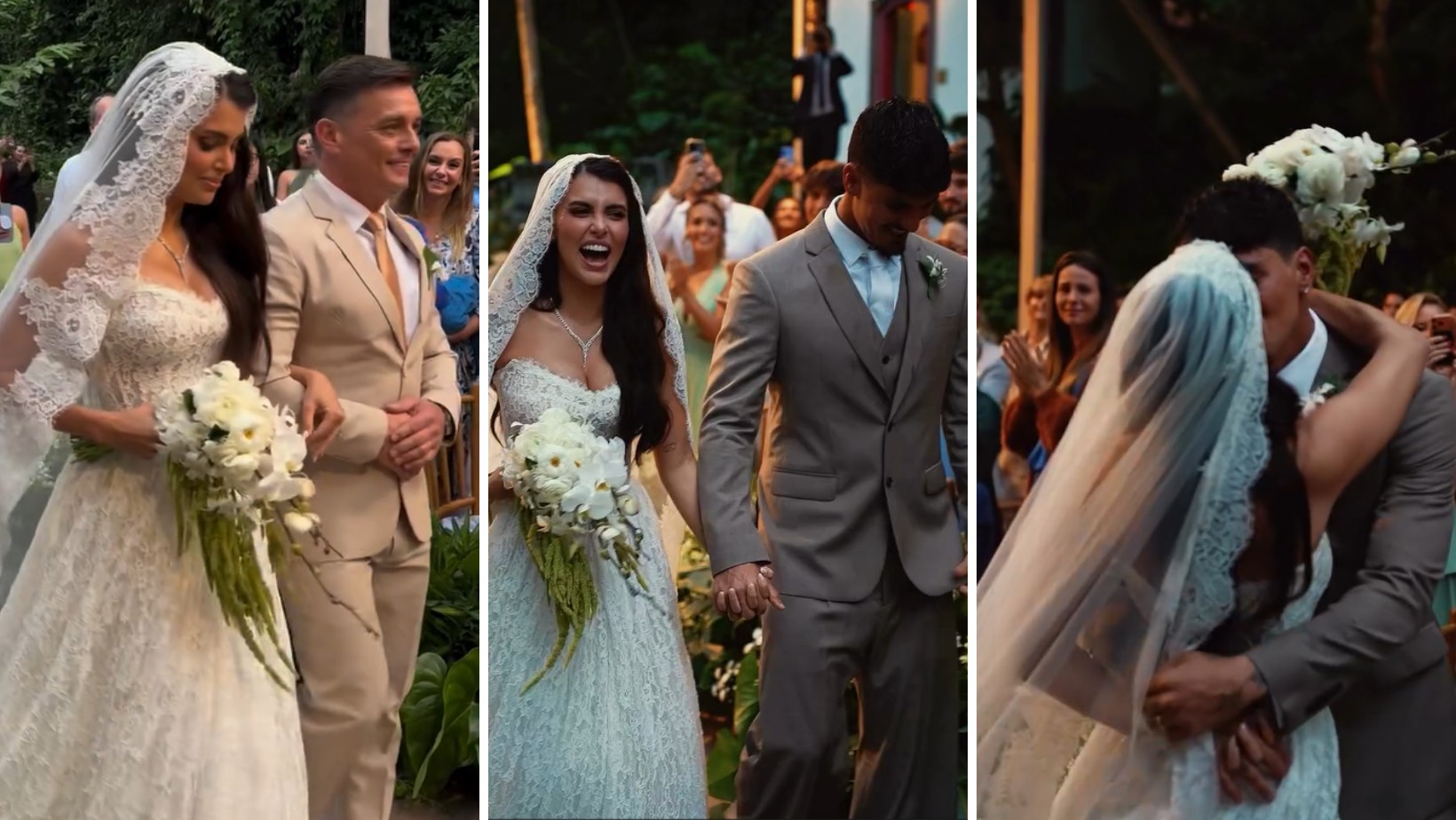 Gabriel Medina e Isabella Arantes anunciam gravidez durante casamento no litoral de SP: 'Maior presente'