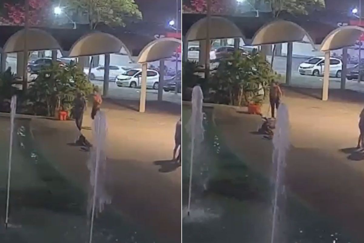 Homem rouba celular e tenta matar vítima com barra de ferro no litoral de SP; VÍDEO