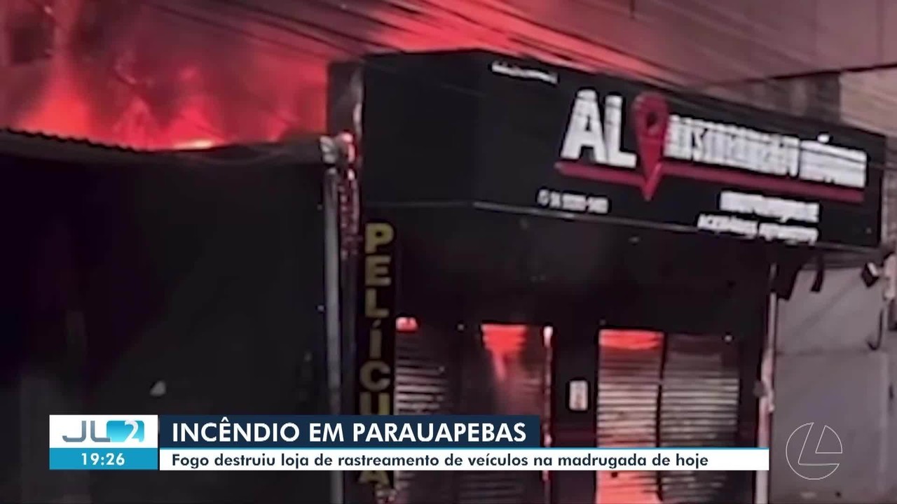 Incêndio de grandes proporções destrói loja de rastreamento veicular em Parauapebas, no Pará
