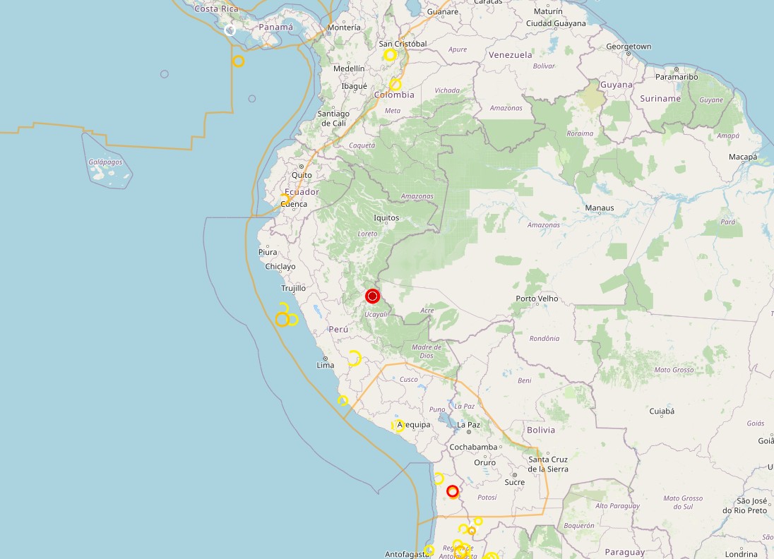 Terremoto de magnitude 5,3 é registrado próximo da fronteira entre Peru e Brasil