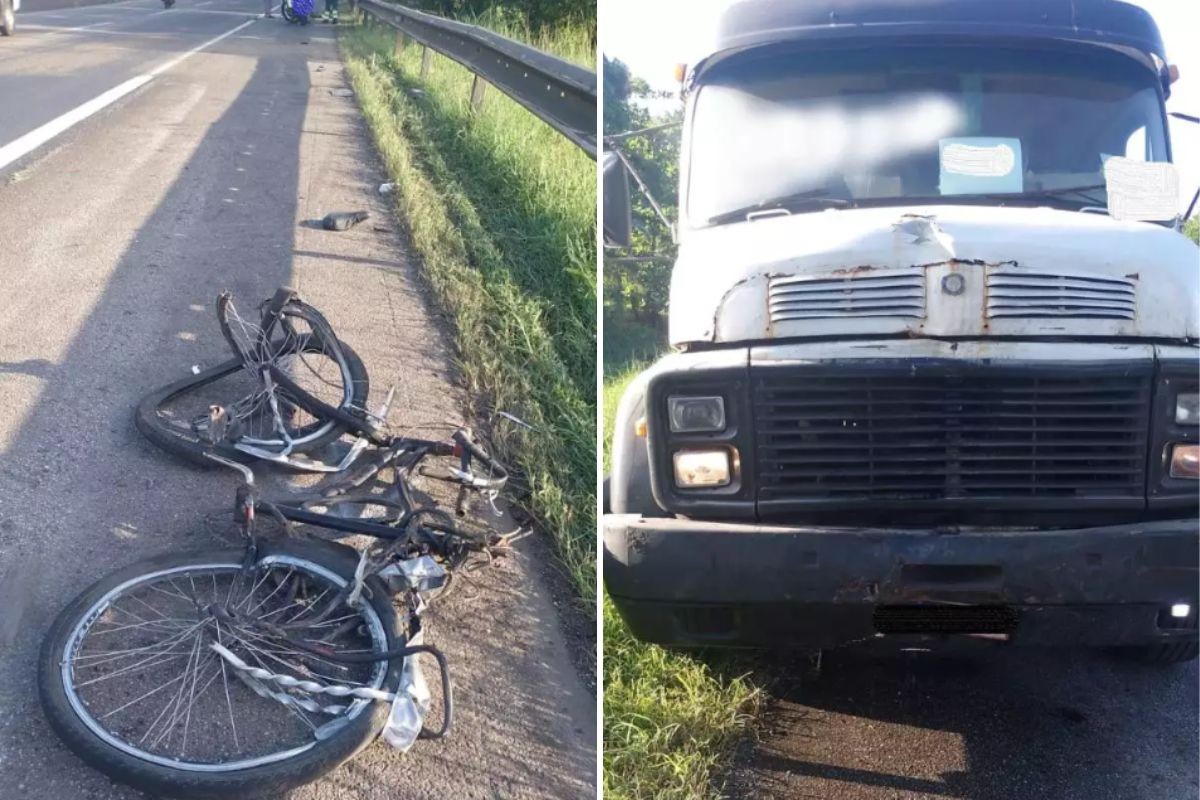 Investigação aponta que caminhão invadiu acostamento e estava com excesso de carga quando matou ciclista na Anchieta, SP
