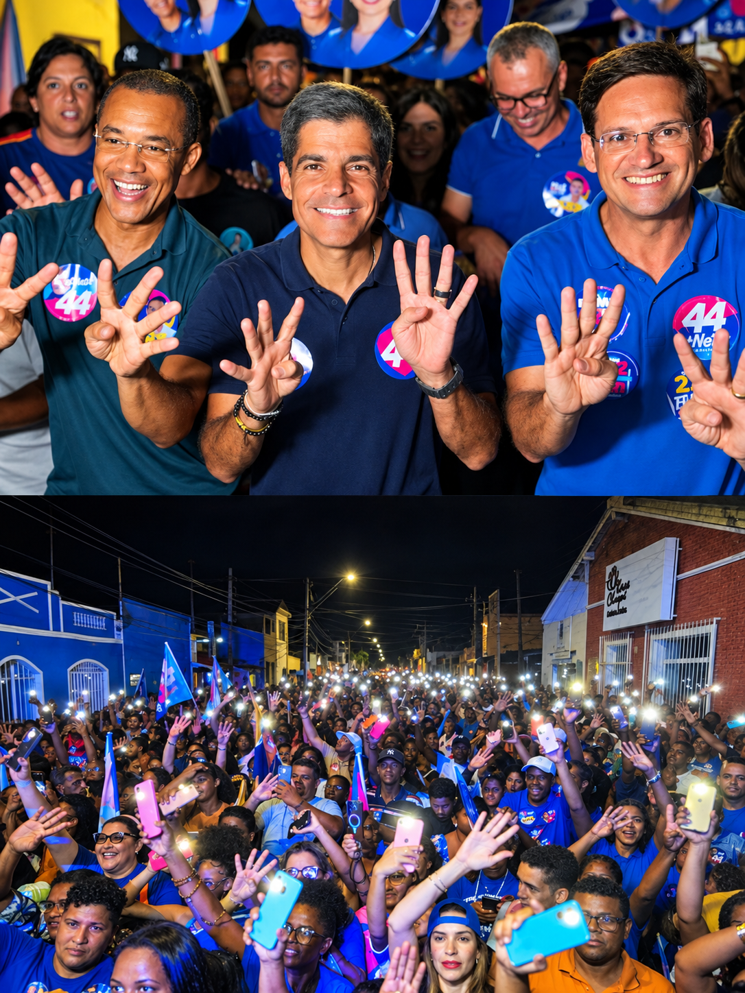 ACM Neto cumpre agenda de campanha em Castro Alves durante caminhada no município
