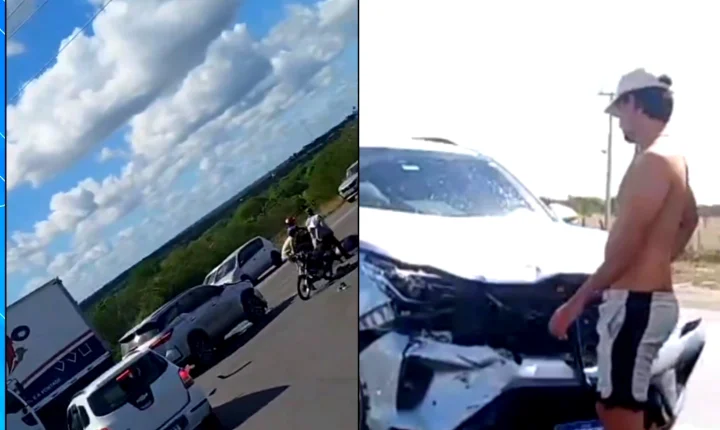 Acidente entre carro e moto deixa duas mulheres feridas na BR-116, em Rafael Jambeiro