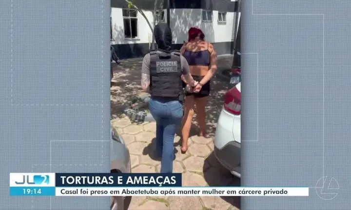 Casal é preso no Pará suspeito de manter mulher em cárcere privado e agredí-la por cinco horas