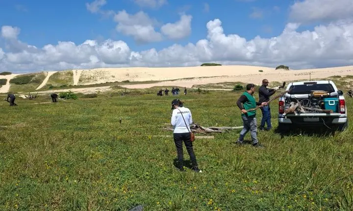 Cercas irregulares que somavam quase 2 km são removidas em dunas da Sabiaguaba, em Fortaleza