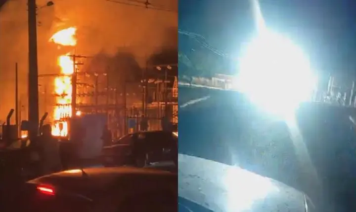 Clarões no céu, explosão e fogo: incêndio em subestação de energia assusta moradores em Goiás; vídeo