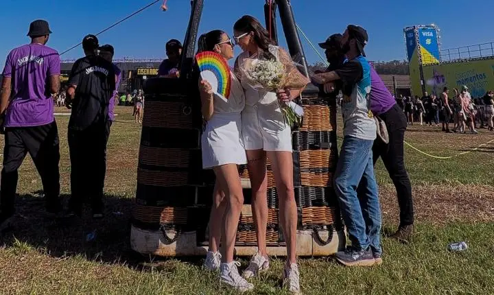 De amigas a noivas: psicólogas fazem ensaio pré-casamento no João Rock após romance nascer no festival