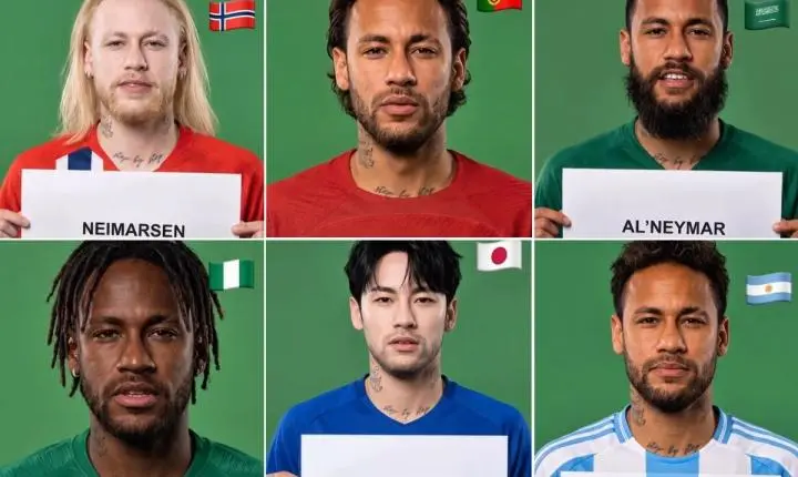 De Santos pro mundo: vídeo feito com IA viraliza com versões de Neymar em 19 nacionalidades