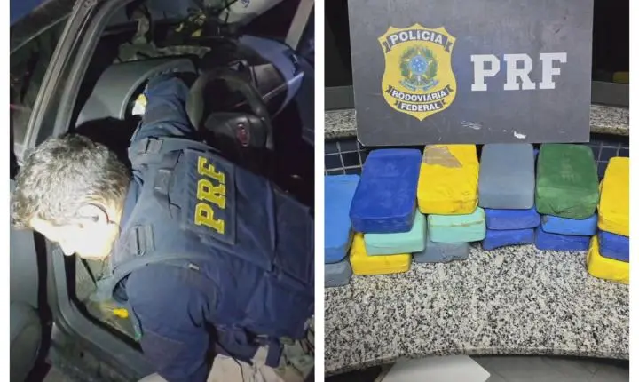 Homem é preso com 17 kg de pasta base de cocaína escondidos em carro na Grande BH; VÍDEO