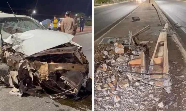 Homem é preso por dirigir alcoolizado e atingir poste em rodovia no oeste da Bahia