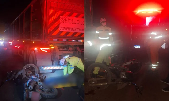 Motociclista embriagado bate na traseira caminhão parado e fica ferido no PI
