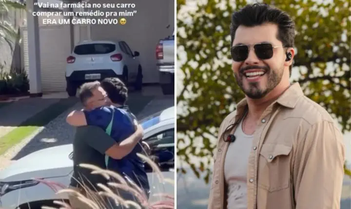 Murilo Huff dá picape de presente para funcionário e o emociona; vídeo
