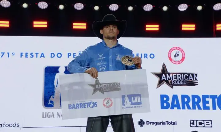 Peão de Orlândia, SP, conquista bicampeonato inédito da Liga Nacional de Rodeios em Barretos
