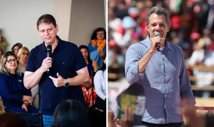 Tarcísio e Haddad iniciam campanha ao governo de SP com atos na Grande São Paulo