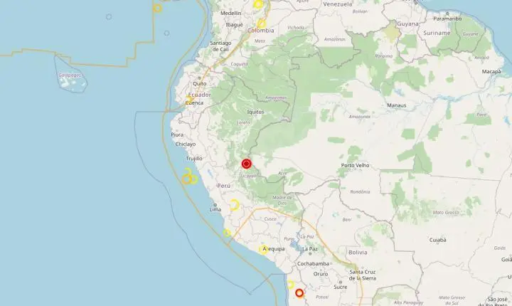 Terremoto de magnitude 5,3 é registrado próximo da fronteira entre Peru e Brasil