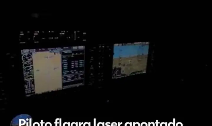 VÍDEO: Piloto do Corpo de Bombeiros flagra laser apontado para aeronave durante voo noturno em Divinópolis