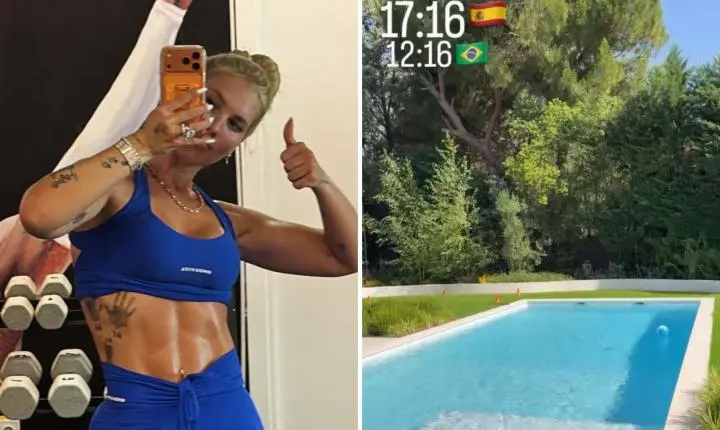 Virginia posa em mansão de Vini Jr. e reclama do calor europeu