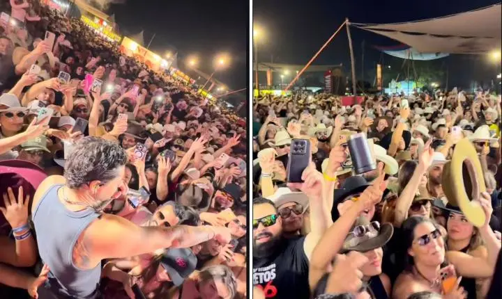 Zé Felipe trava camping de Barretos com show cheio de participações especiais e gravação de clipe